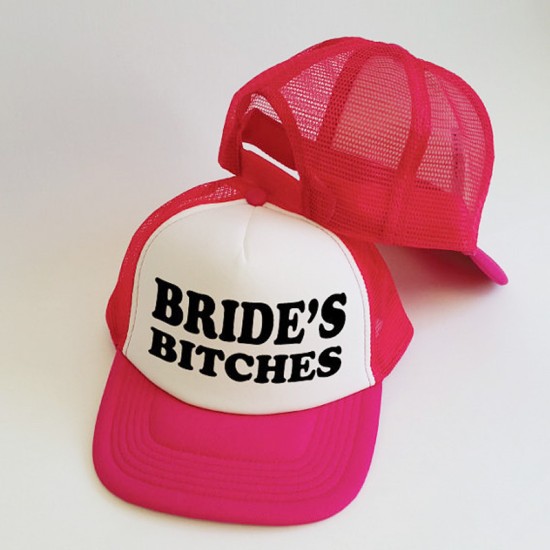Personalised Custom text 'Bride Bitches' printed on Baseball caps